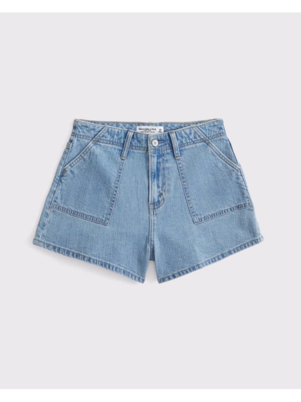 Abercrombie High Rise Linen-Blend Denim Short 3in
